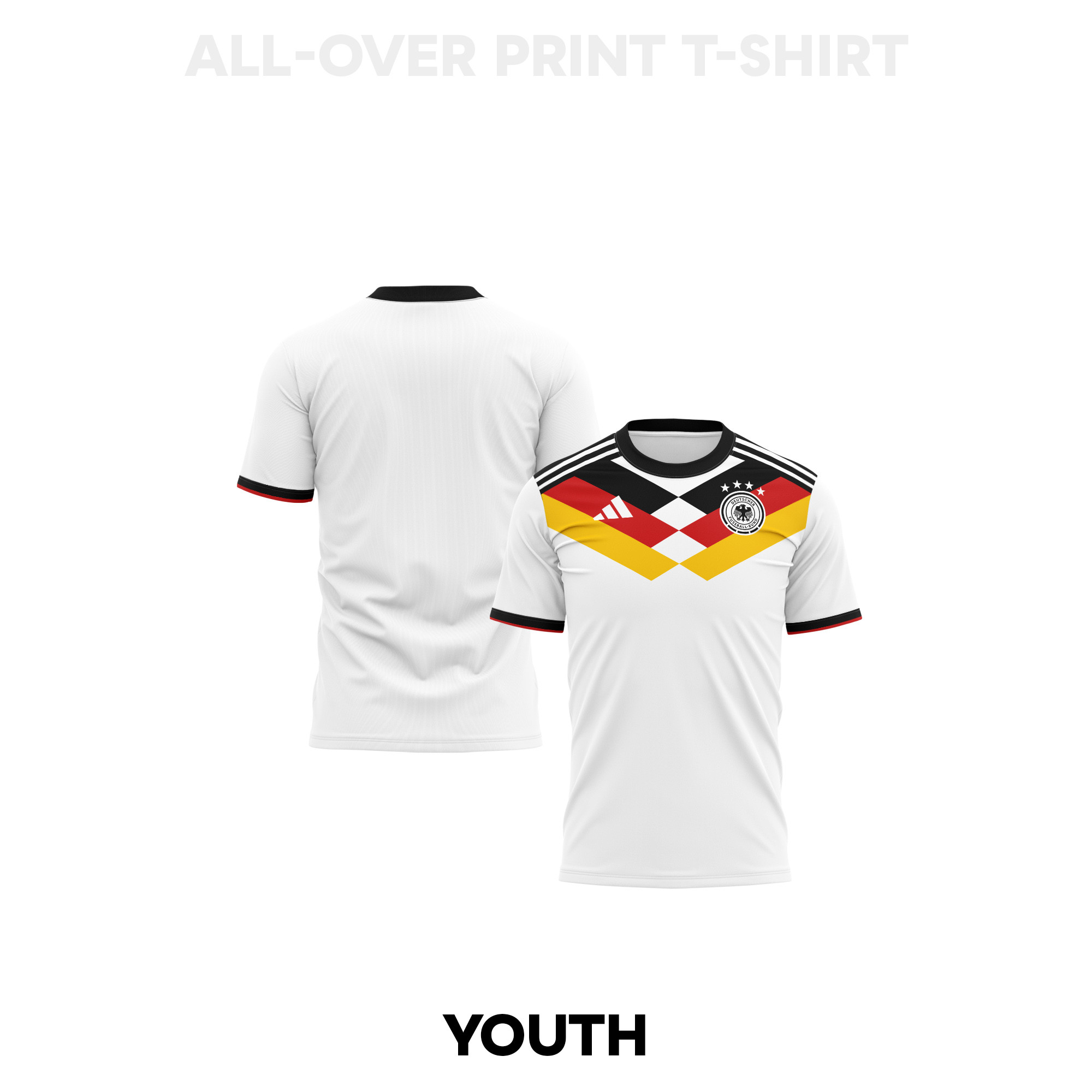 Germany 2026 Youth Home 3D T-shirt Fully Printed – White - Jersey Teams