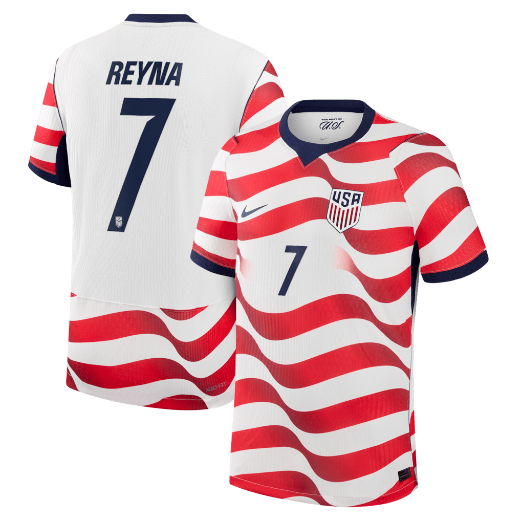 Giovanni Reyna 7 USMNT 2026 Home Match Jersey - White, Men - Jersey Teams
