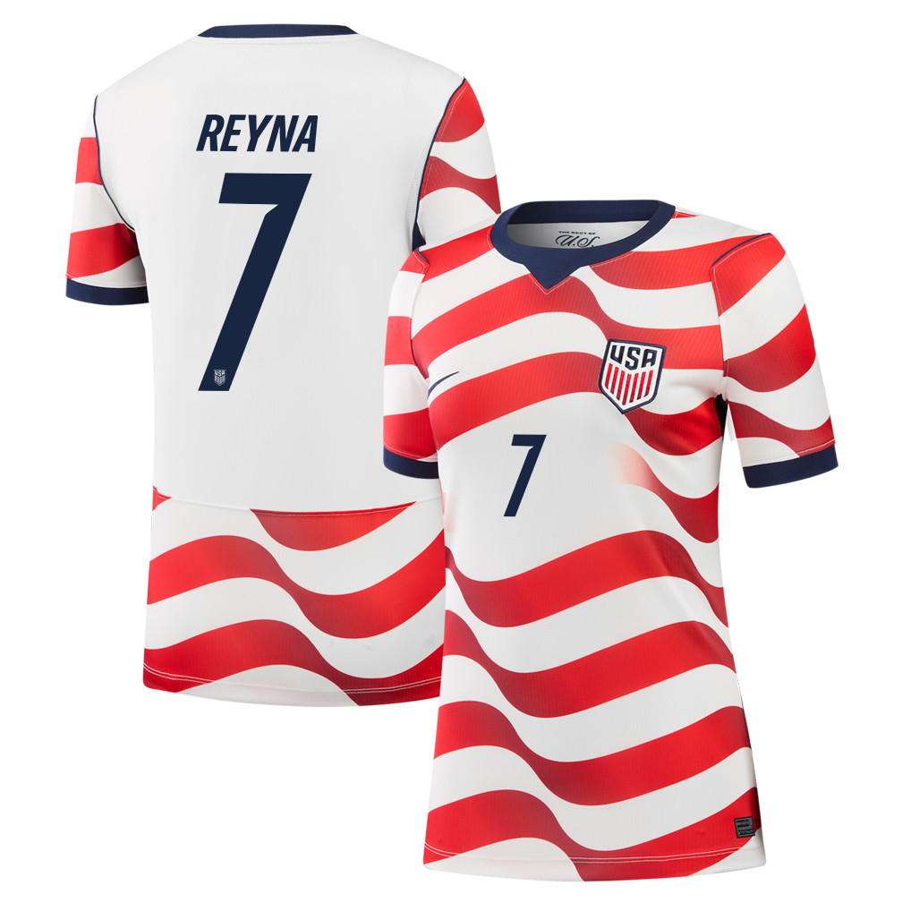 Giovanni Reyna 7 USMNT 2026 Women's Home Jersey - White - Jersey Teams