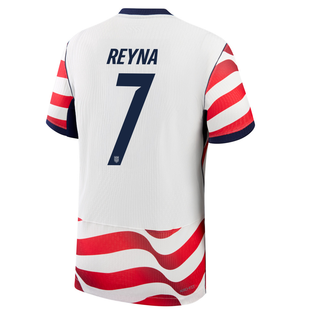 Giovanni Reyna 7 USMNT 2026 x World Cup Patch Home Match Jersey - White, Men - Jersey Teams