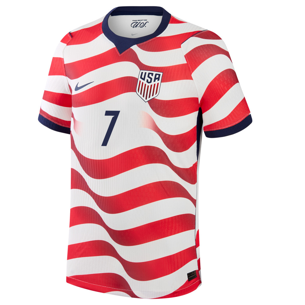 Giovanni Reyna 7 USMNT 2026 x World Cup Patch Home Match Jersey – White, Men – Jersey Teams