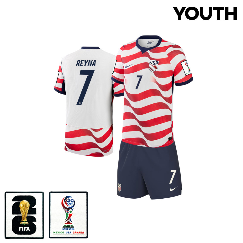 Giovanni Reyna 7 USMNT 2026 YOUTH Home Jersey & Shorts Set - Jersey Teams
