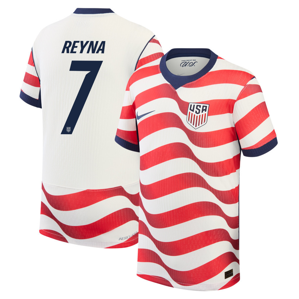Giovanni Reyna 7 USMNT Youth 2026 Home Match Jersey - White - Jersey Teams