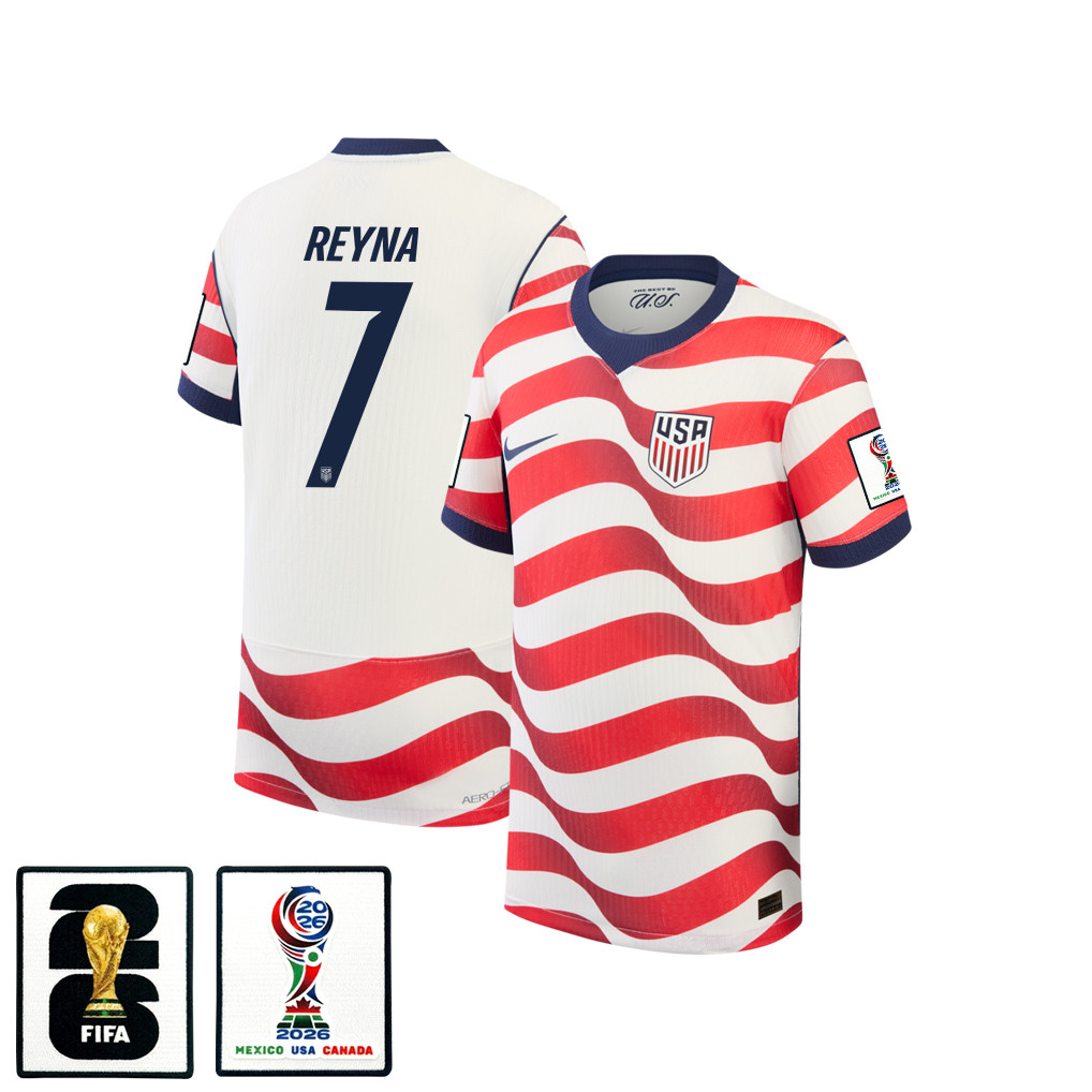 Giovanni Reyna 7 USMNT Youth 2026 Home Match Jersey – White – Jersey Teams