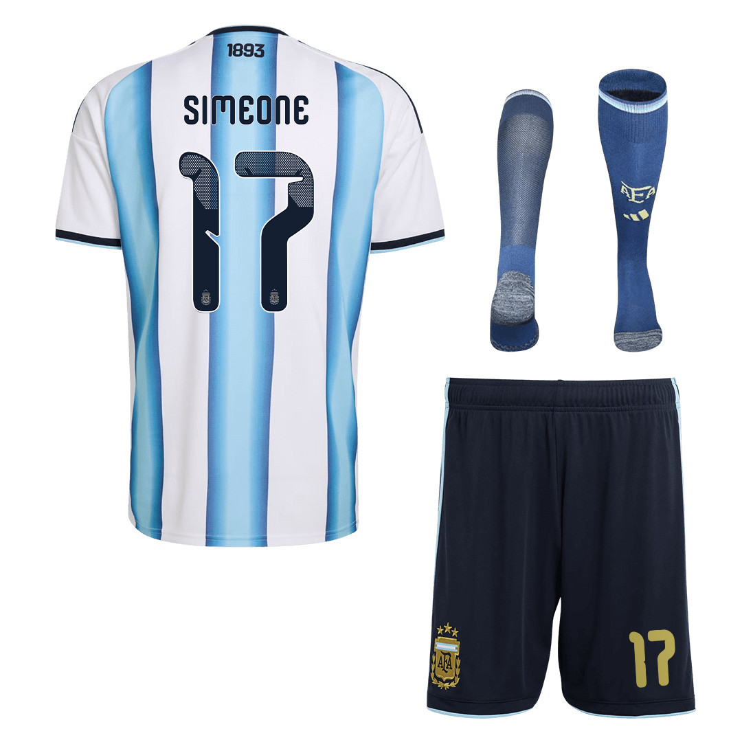 Giuliano Simeone 17 Argentina 2026 Home Men Kit Set – White - Jersey Teams