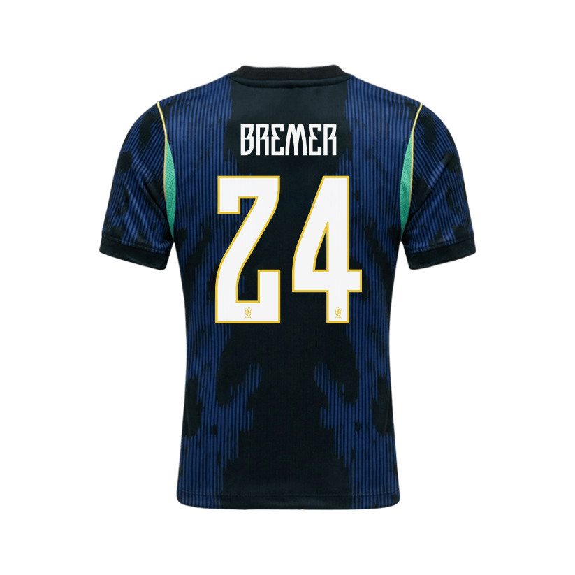 Gleison Bremer 24 Brazil 2026 Away Men Jersey & Shorts Set – Blue - Jersey Teams