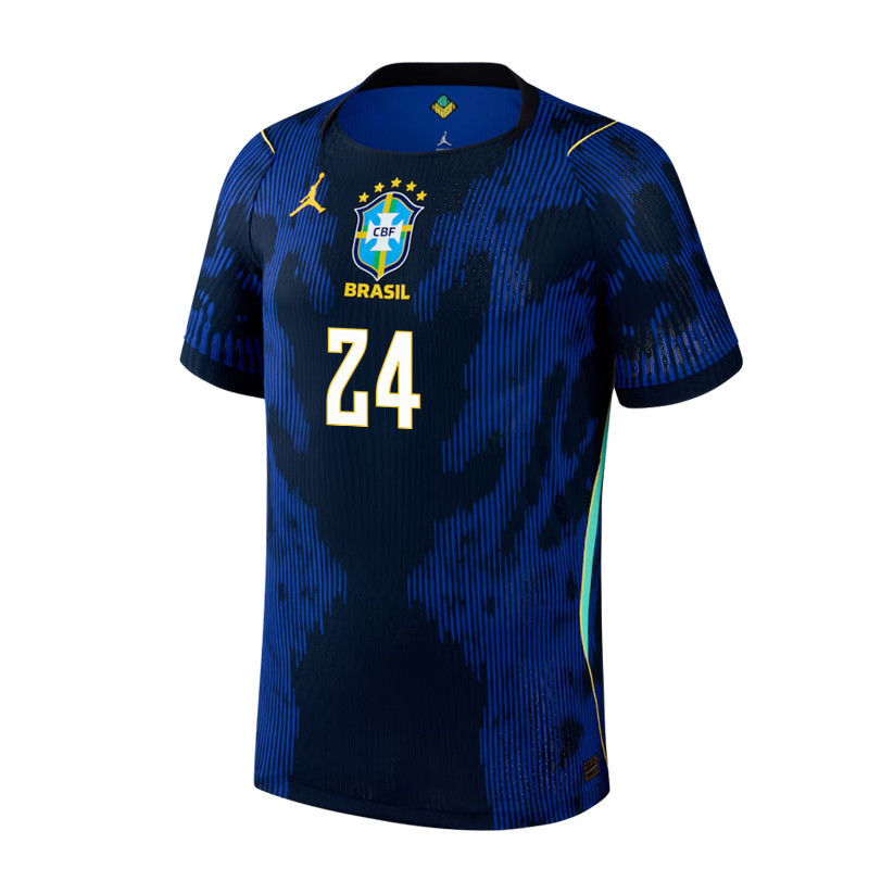Gleison Bremer 24 Brazil National Team 2026 x World Cup Patch Away Jersey – Blue, Men – Jersey Teams