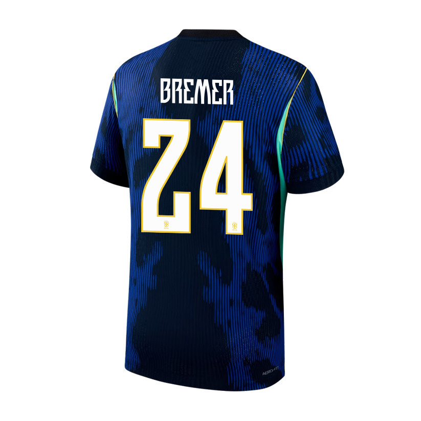 Gleison Bremer 24 Brazil National Team 2026 x World Cup Patch Away Jersey - Blue, Men - Jersey Teams