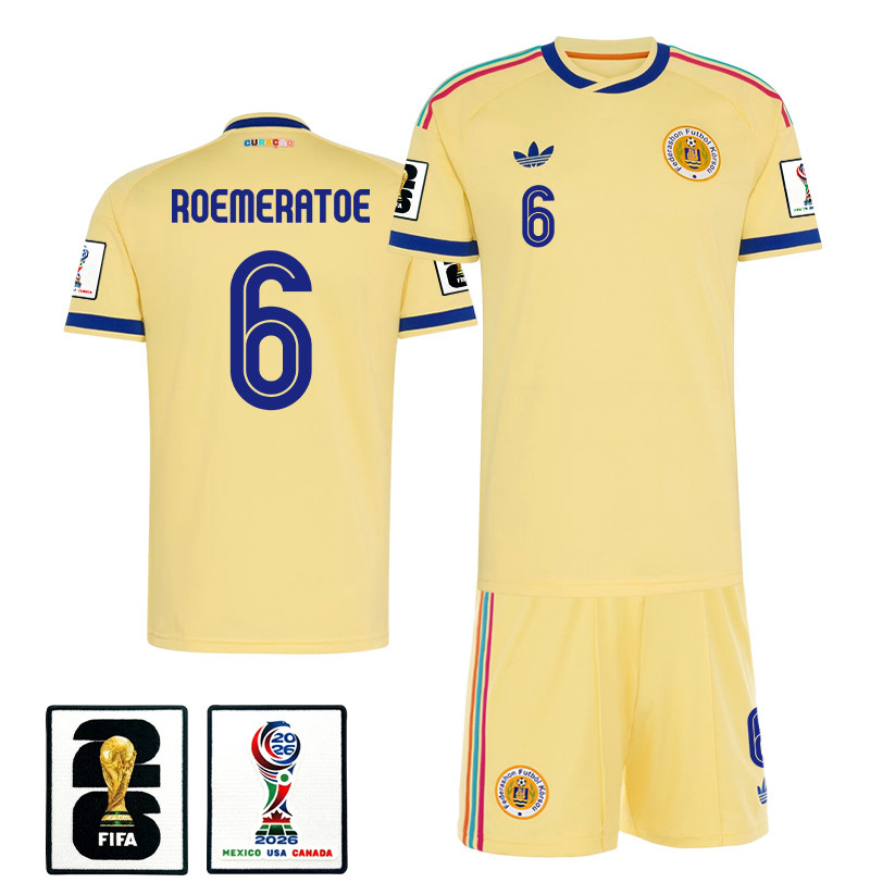 Godfried Roemeratoe 6 Curacao 2026 Away Men Jersey & Shorts Set – Yellow – Jersey Teams