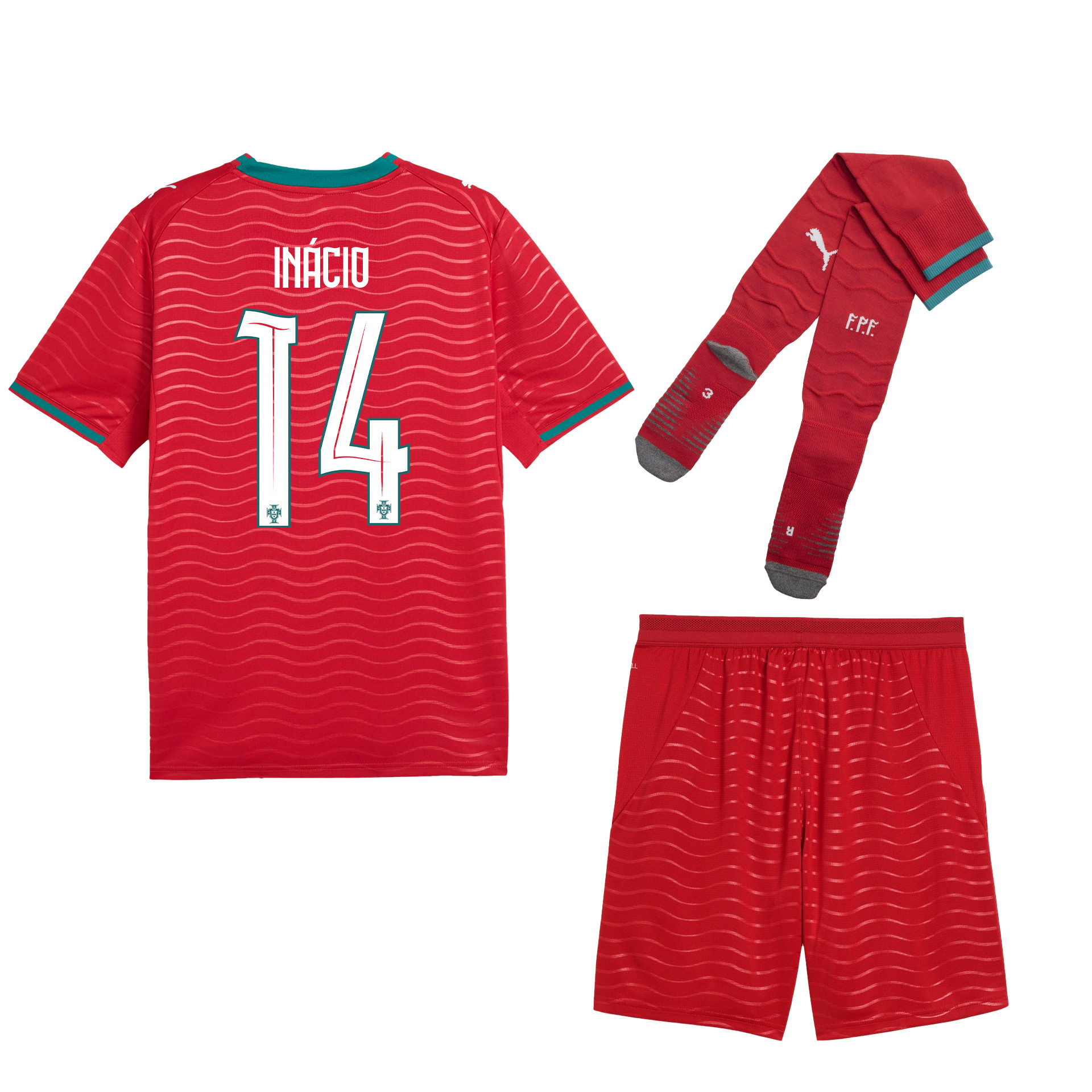 Gonçalo Inácio 14 Portugal 2026 Home Men Kit Set – Red - Jersey Teams
