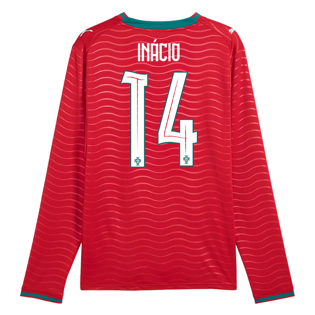 Gonçalo Inácio 14 Portugal National Team 2026 Home Long Sleeve Jersey - Red - Jersey Teams