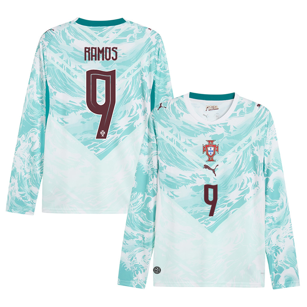 Gonçalo Ramos 9 Portugal National Team 2026 Away Long Sleeve Jersey - White - Jersey Teams