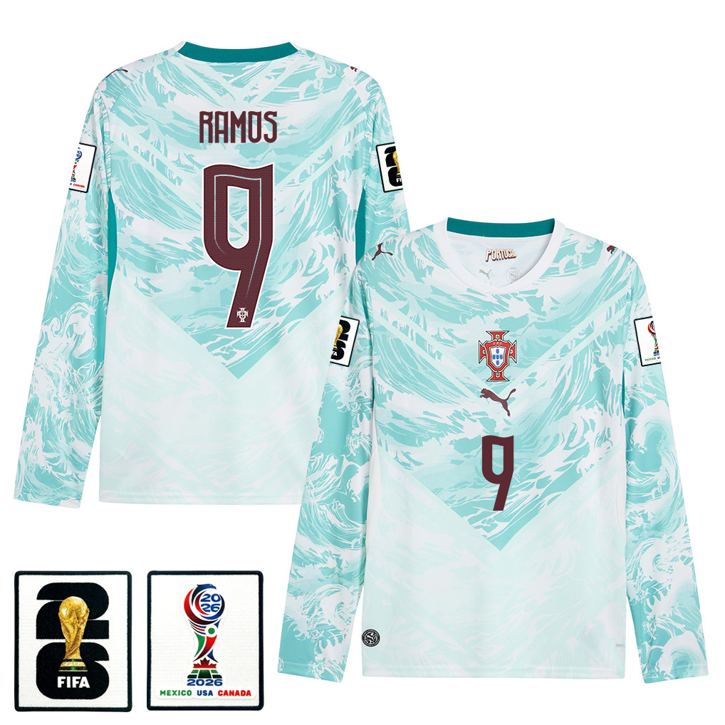 Gonçalo Ramos 9 Portugal National Team 2026 Away Long Sleeve Jersey – White – Jersey Teams