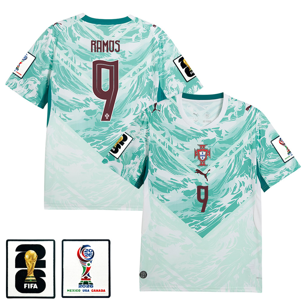 Gonçalo Ramos 9 Portugal National Team 2026 x World Cup Patch Away Jersey - White, Men - Jersey Teams
