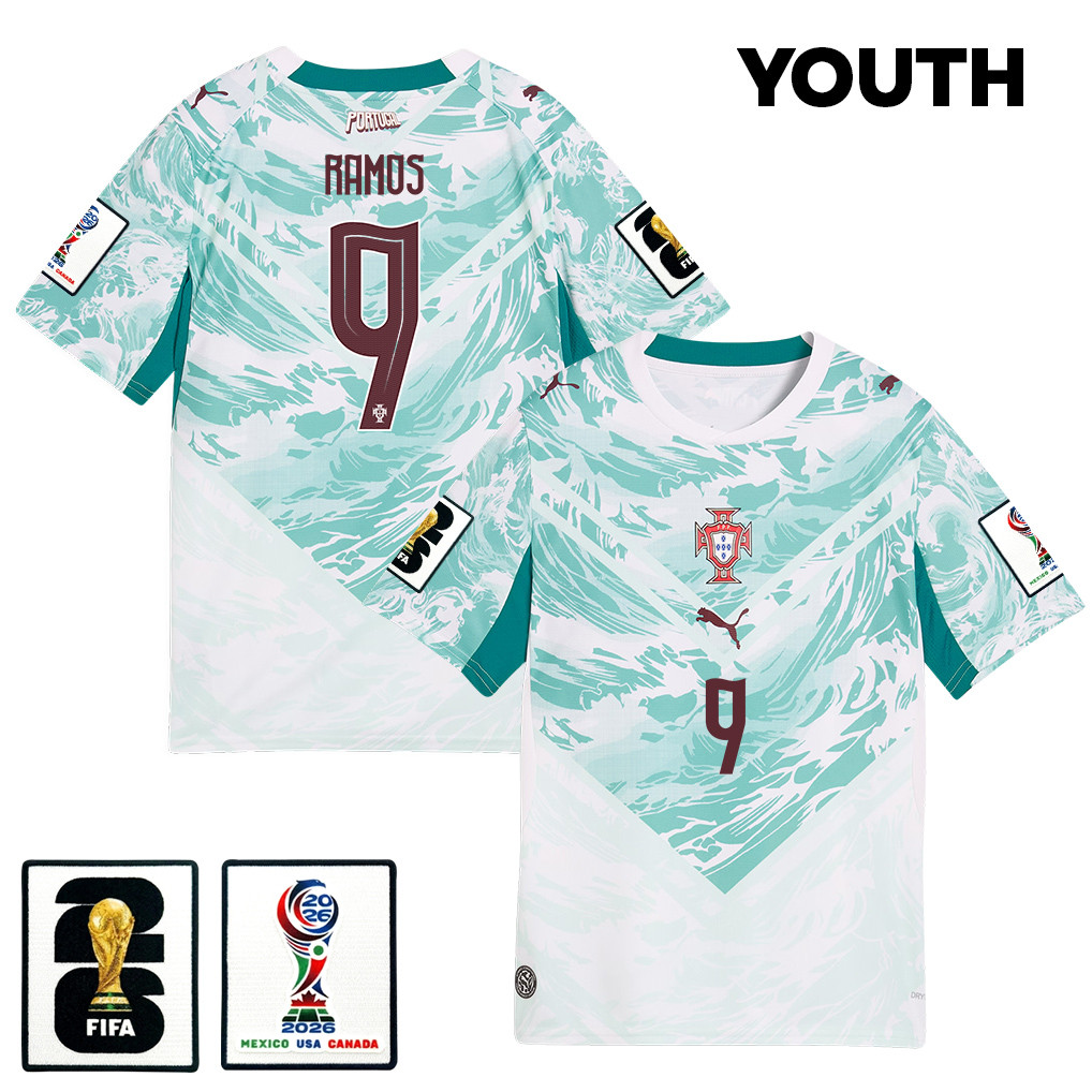 Gonçalo Ramos 9 Youth Portugal National Team 2026 Away Jersey – White – Jersey Teams