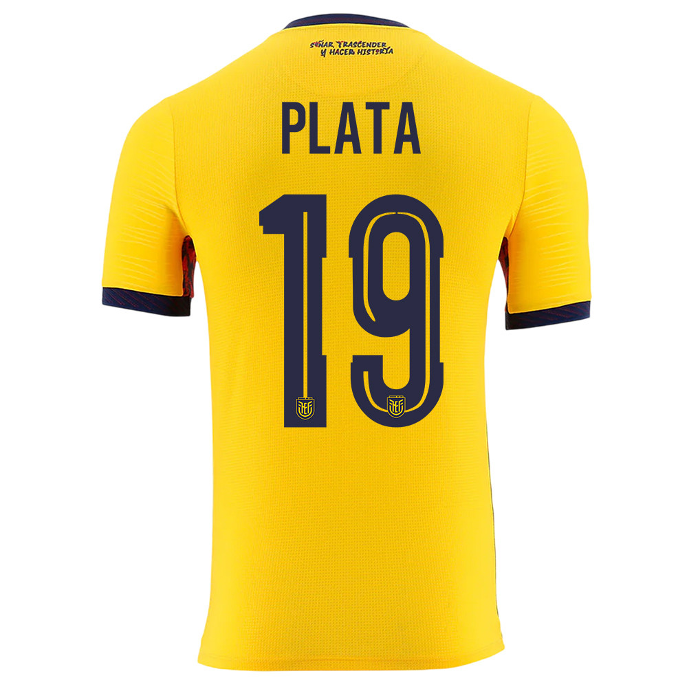 Gonzalo Plata 19 Ecuador National Team 2026 Home Jersey - Yellow, Men - Jersey Teams