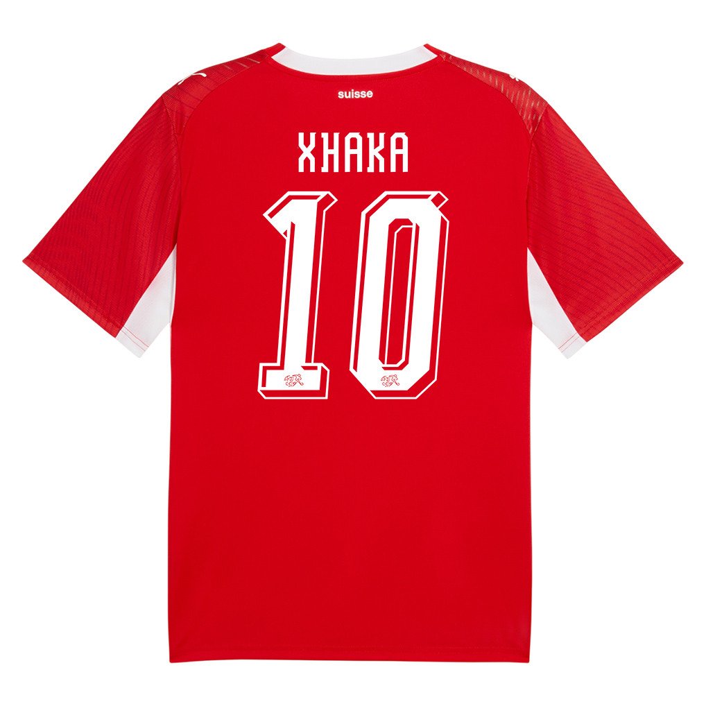 Granit Xhaka 10 Switzerland National Team 2026 x World Cup Patch Home Jersey - Red, Men - Jersey Teams