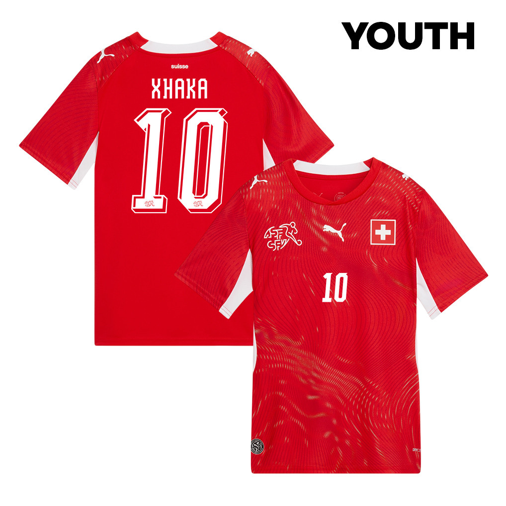 Granit Xhaka 10 Youth Switzerland National Team 2026 Home Jersey - Red - Jersey Teams