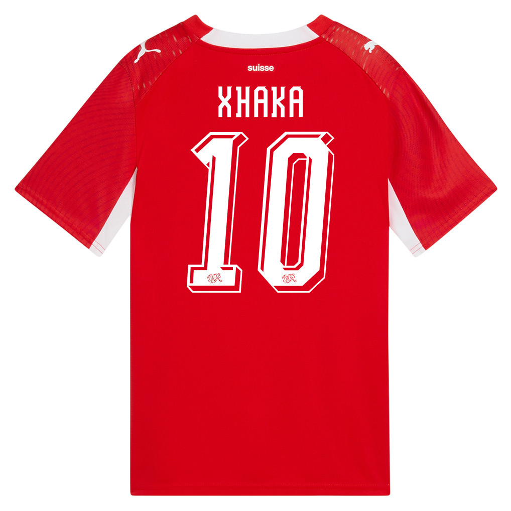 Granit Xhaka 10 Youth Switzerland National Team 2026 Home Jersey - Red - Jersey Teams