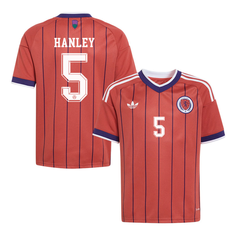 Grant Hanley 5 Youth Scotland National Team 2026 Away Jersey - Red - Jersey Teams