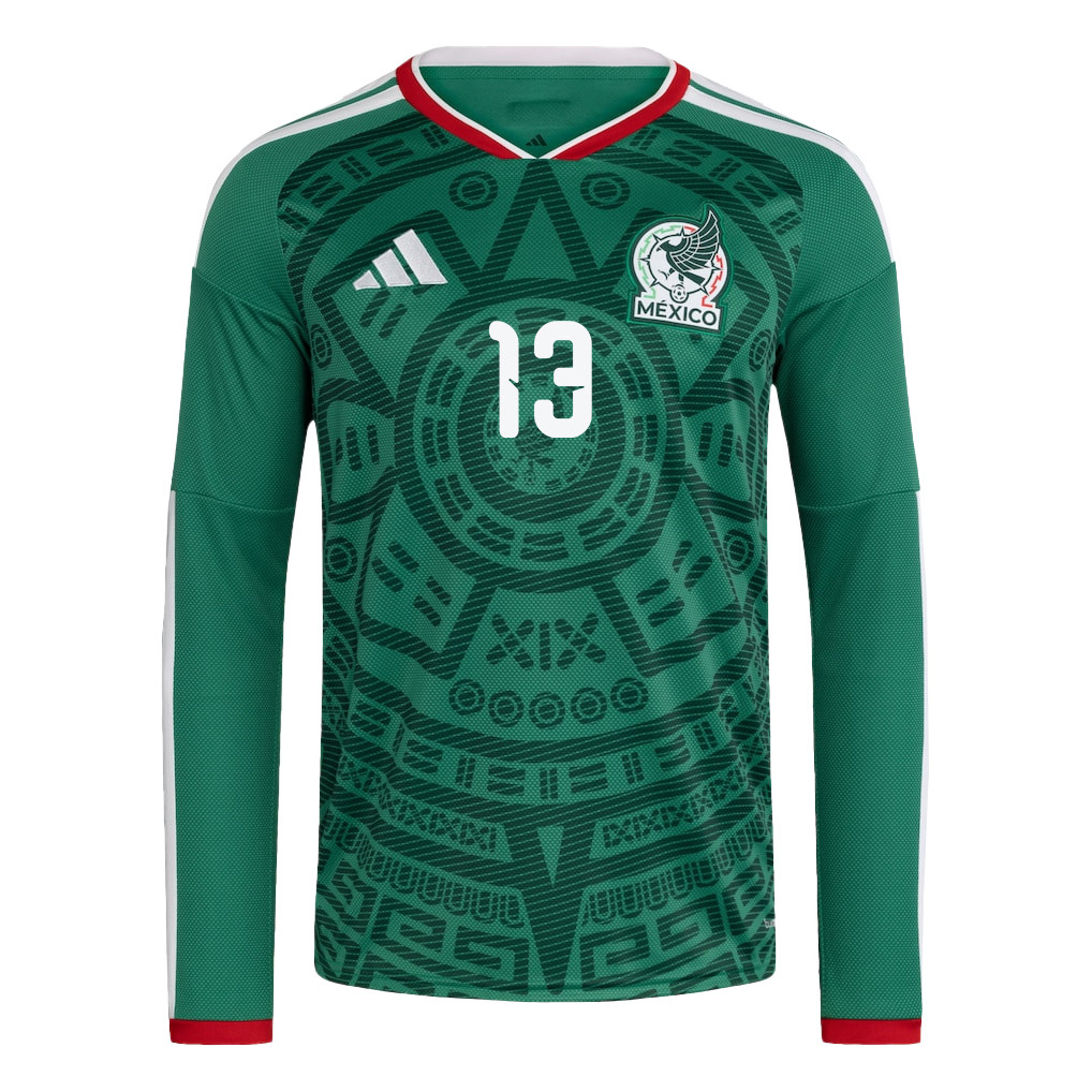 Guillermo Ochoa 13 Mexico National Team 2026 Home Long Sleeve Jersey - Green - Jersey Teams
