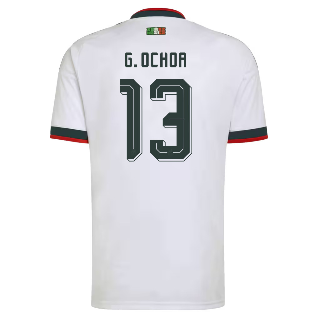 Guillermo Ochoa 13 Mexico National Team 2026 x World Cup Patch Away Jersey - White, Men - Jersey Teams