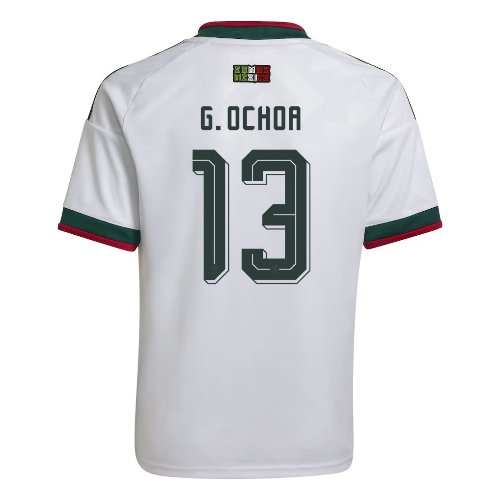 Guillermo Ochoa 13 Youth Mexico National Team 2026 Away Jersey - White - Jersey Teams