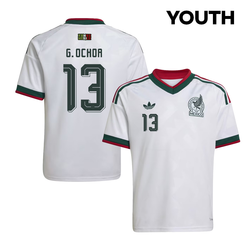 Guillermo Ochoa 13 Youth Mexico National Team 2026 Away Jersey - White - Jersey Teams