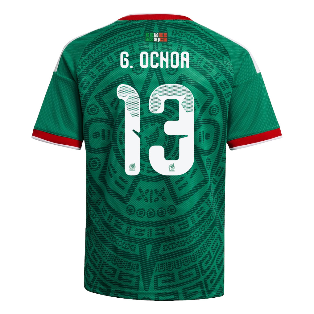 Guillermo Ochoa 13 Youth Mexico National Team 2026 Home Jersey - Green - Jersey Teams