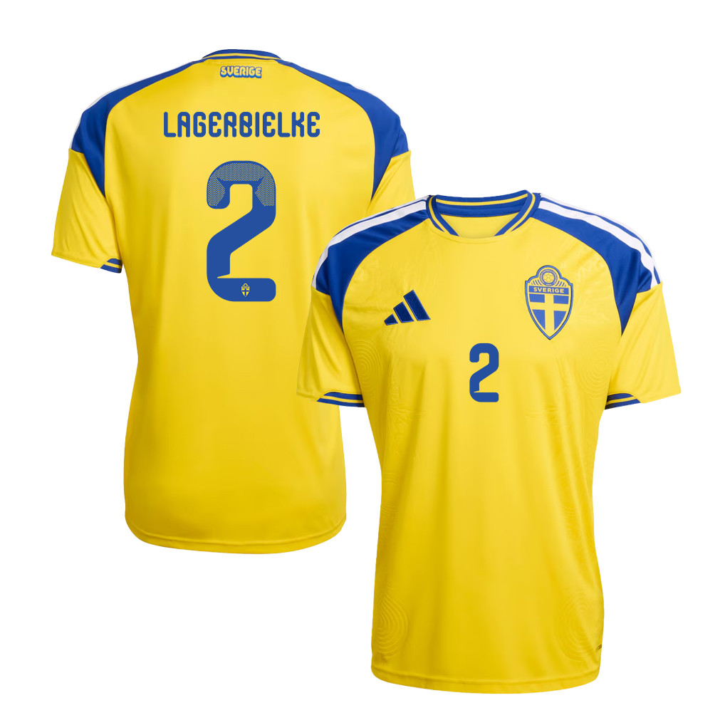 Gustaf Lagerbielke 2 Sweden National Team 2026 Home Jersey - Yellow, Men - Jersey Teams