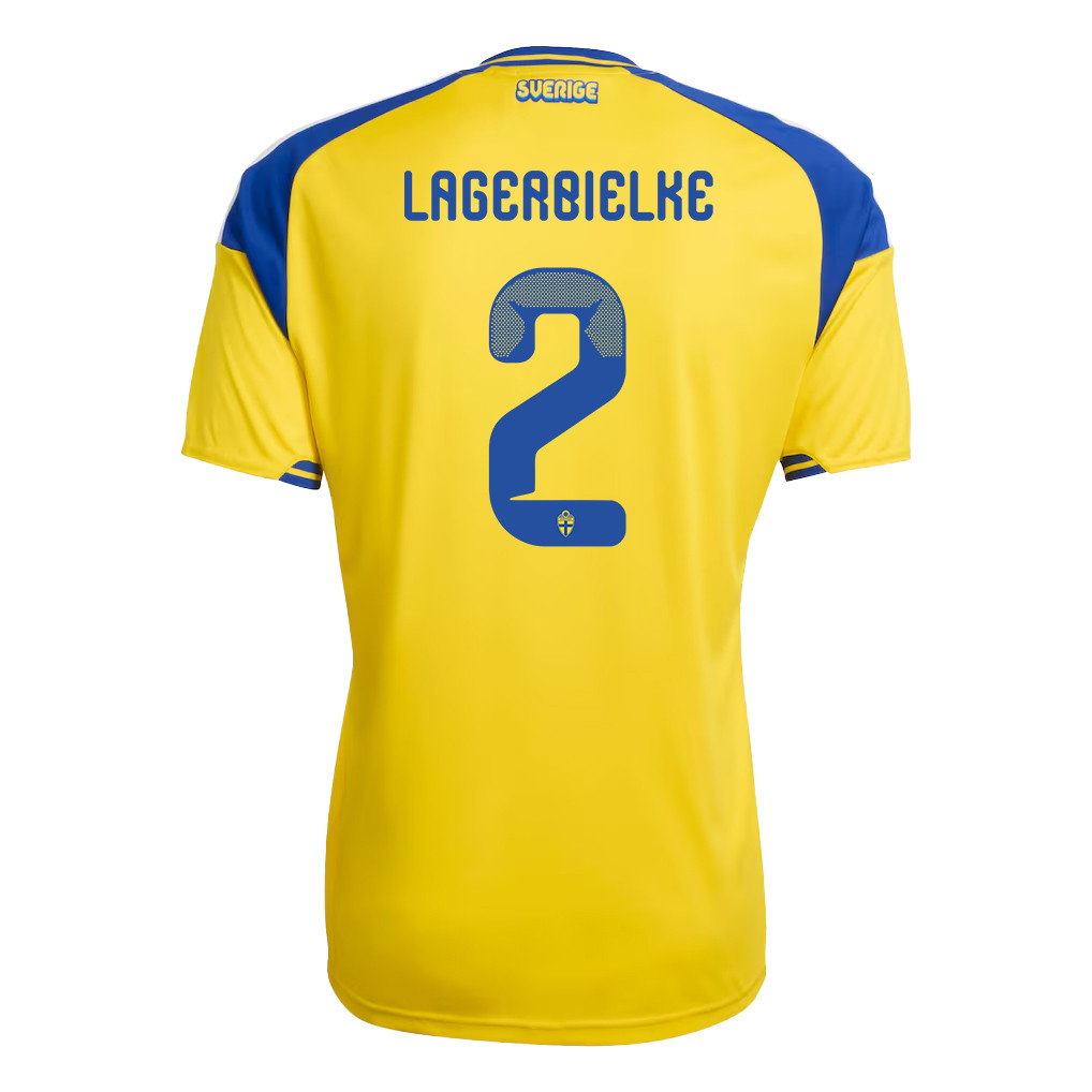 Gustaf Lagerbielke 2 Sweden National Team 2026 x World Cup Patch Home Jersey - Yellow, Men - Jersey Teams