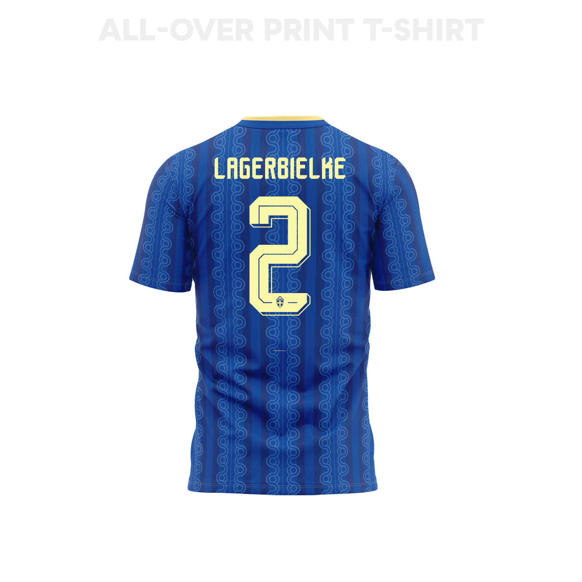 Gustaf Lagerbielke 2 Youth Sweden 2026 Away 3D T-shirt Fully Printed – Blue - Jersey Teams