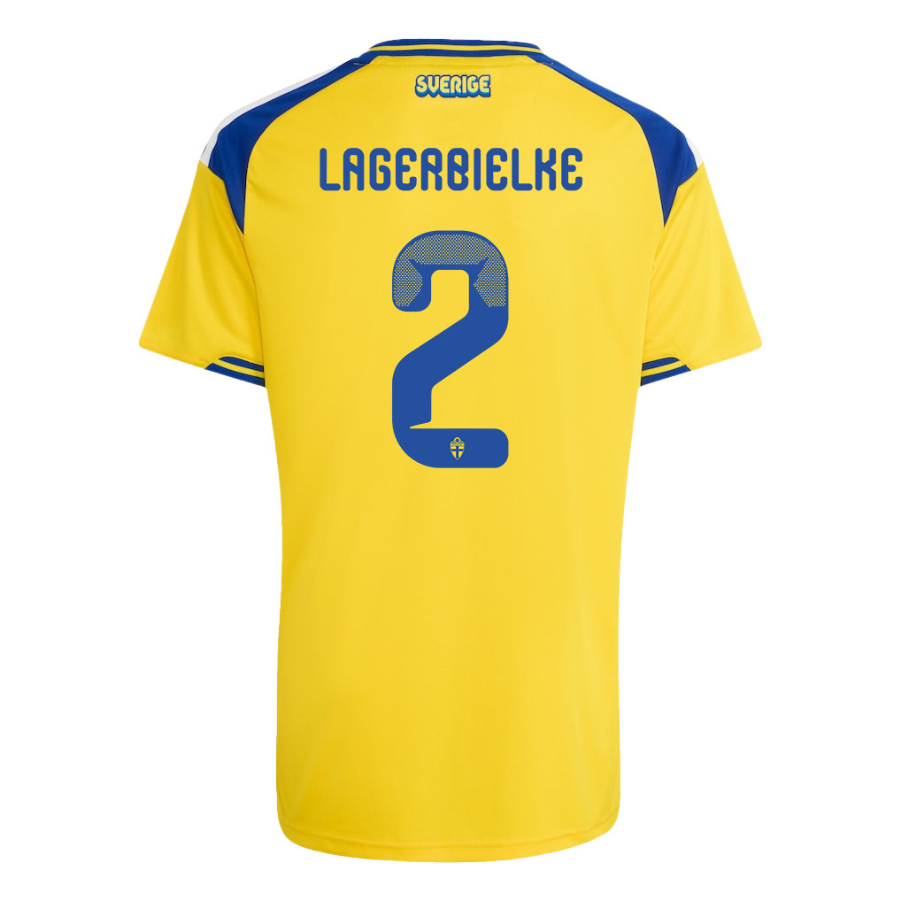 Gustaf Lagerbielke 2 Youth Sweden National Team 2026 Home Jersey - Yellow - Jersey Teams