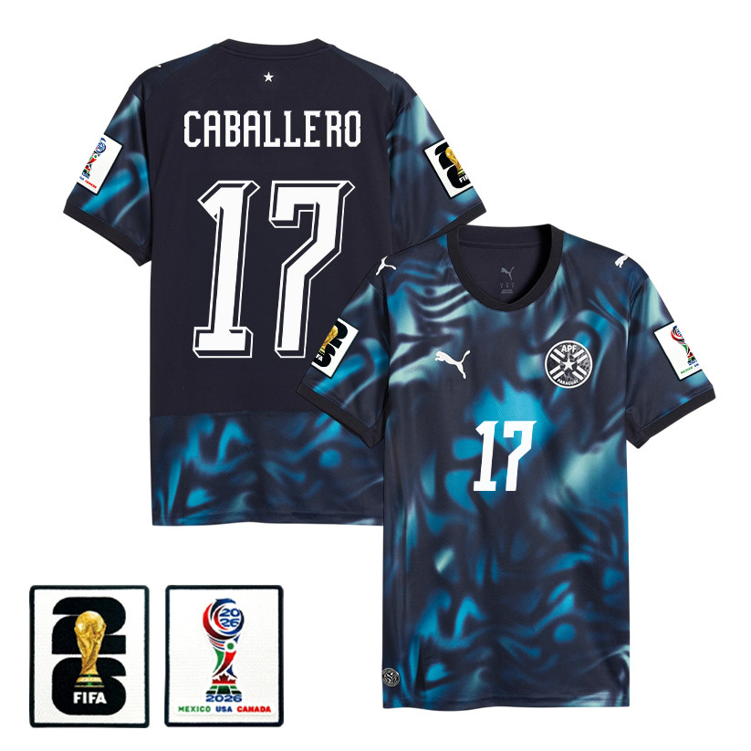 Gustavo Caballero 17 Paraguay National Team 2026 Away Jersey - Navy, Men - Jersey Teams