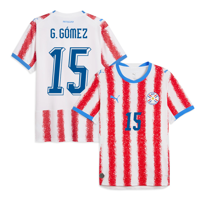 Gustavo Gómez 15 Paraguay National Team 2026 Home Jersey - White/Red, Men - Jersey Teams