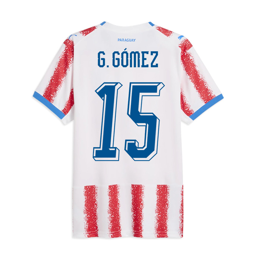 Gustavo Gómez 15 Youth Paraguay National Team 2026 Home Jersey - White/Red - Jersey Teams