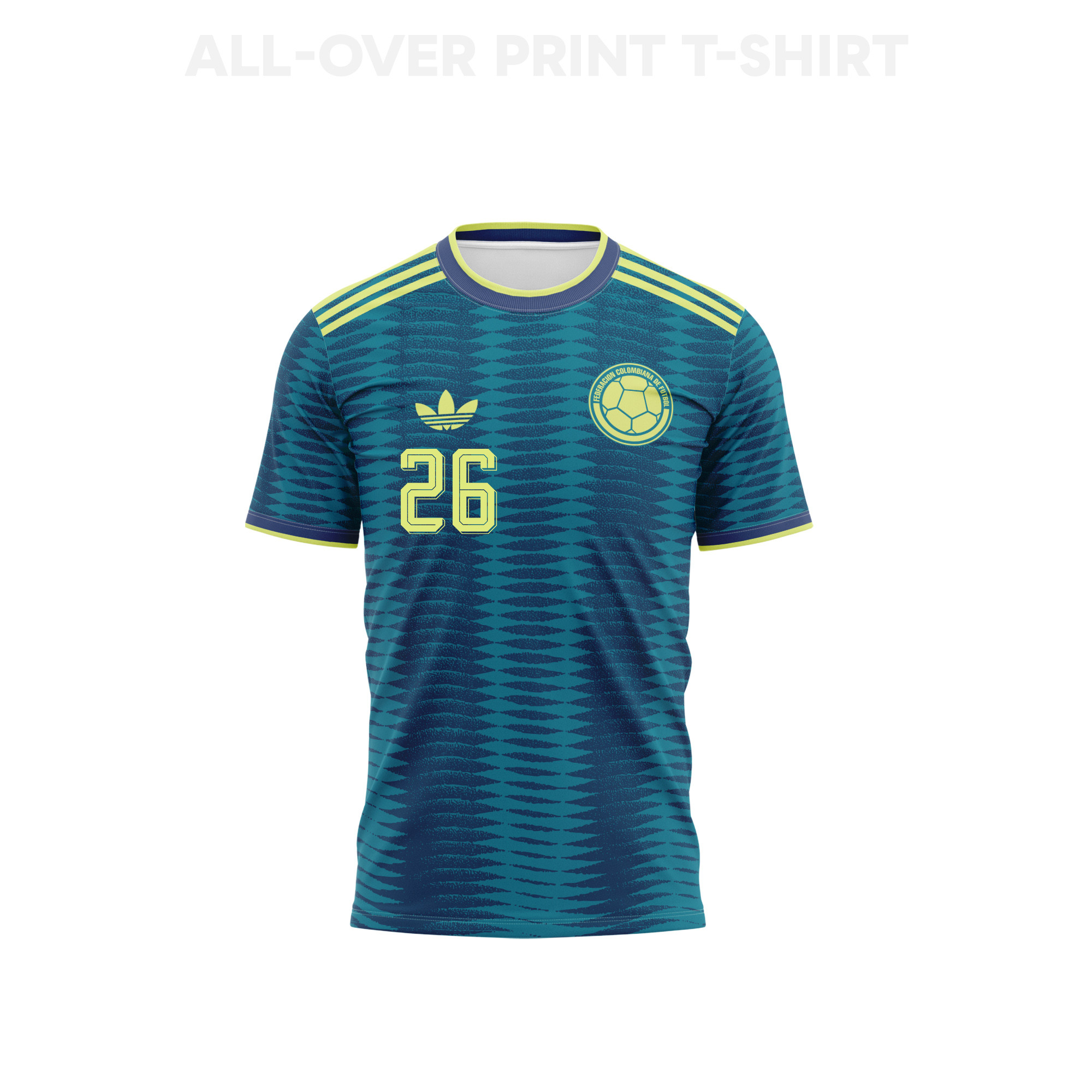 Gustavo Puerta 26 Youth Colombia 2026 Away 3D T-shirt Fully Printed – Turquoise - Jersey Teams