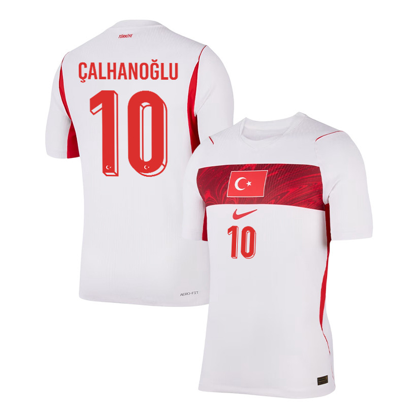 Hakan Çalhanoğlu 10 Turkey National Team 2026 Away Jersey - White, Men - Jersey Teams