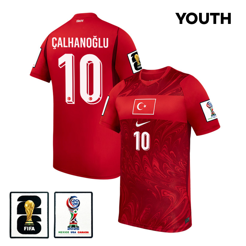 Hakan Çalhanoğlu 10 Youth Turkey National Team 2026 Home Jersey - Red - Jersey Teams