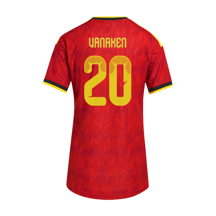 Hans Vanaken 20 Women's Belgium National Team 2026 Home Jersey - Red - Jersey Teams
