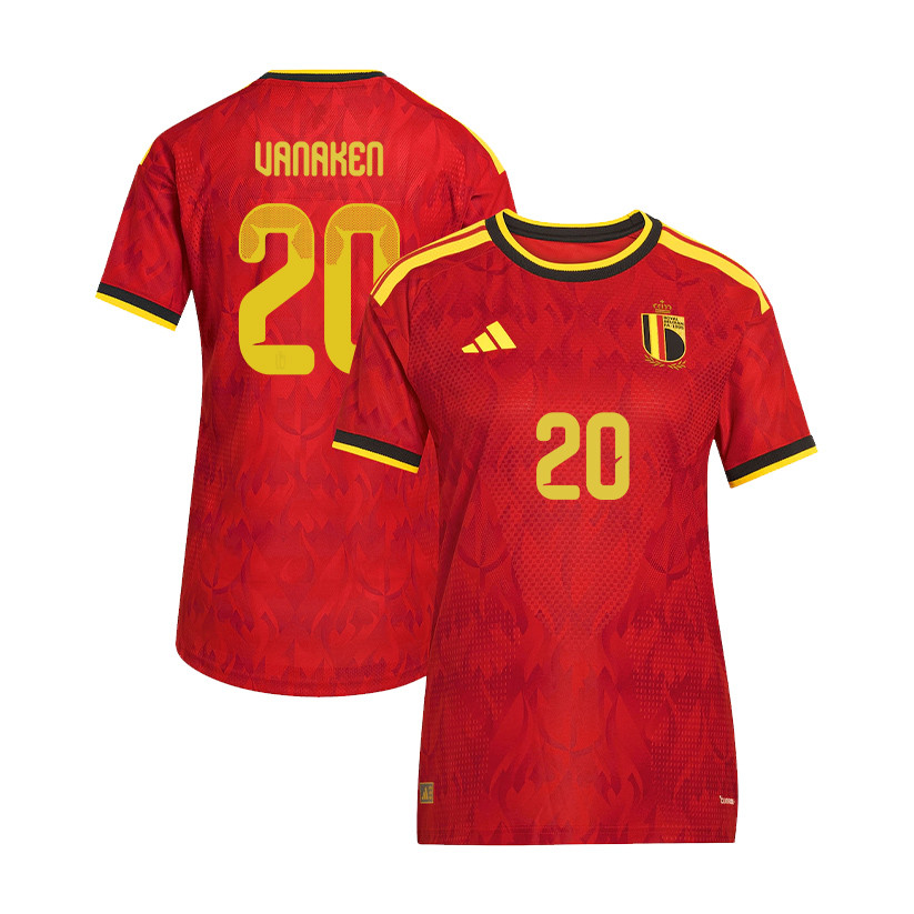 Hans Vanaken 20 Women's Belgium National Team 2026 Home Jersey - Red - Jersey Teams