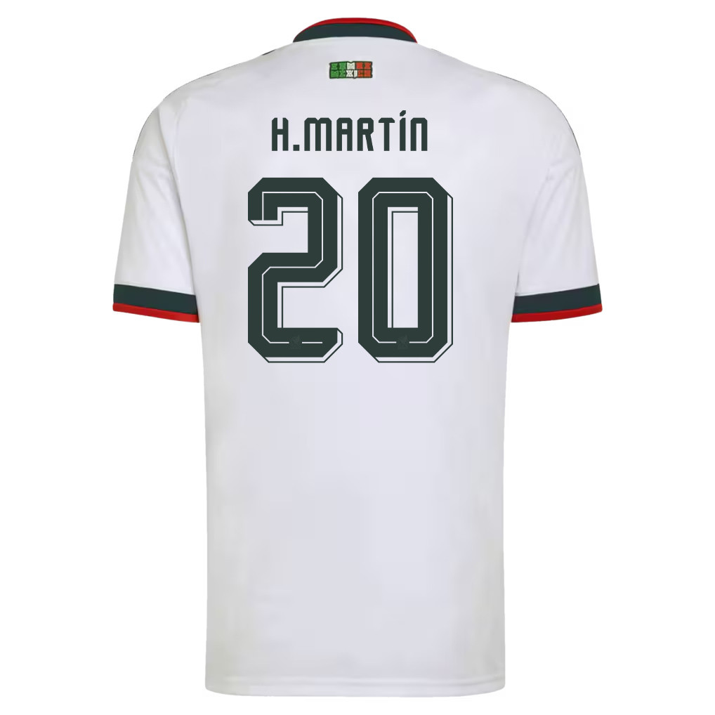 Henry Martín 20 Mexico National Team 2026 Away Jersey - White, Men - Jersey Teams