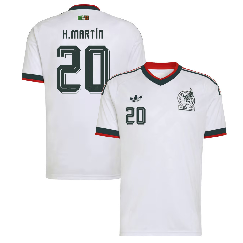 Henry Martín 20 Mexico National Team 2026 Away Jersey - White, Men - Jersey Teams