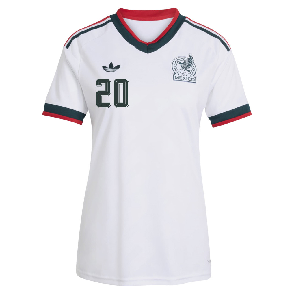 Henry Martín 20 Women's Mexico National Team 2026 Away Jersey - White - Jersey Teams