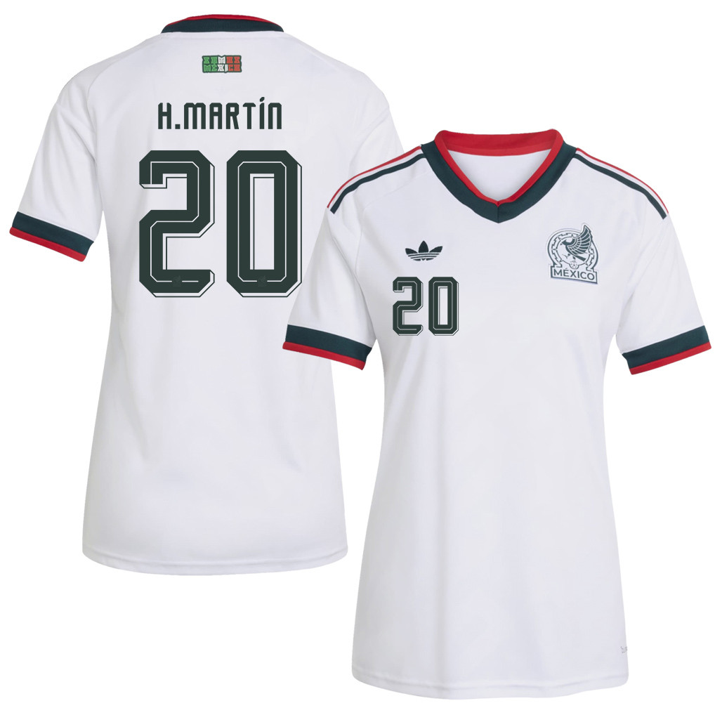 Henry Martín 20 Women's Mexico National Team 2026 Away Jersey - White - Jersey Teams