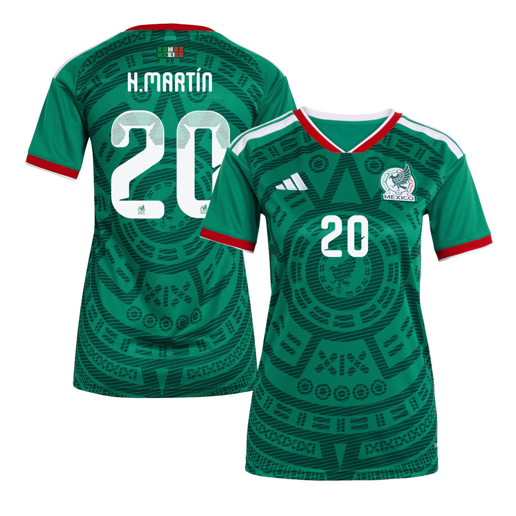 Henry Martín 20 Women's Mexico National Team 2026 Home Jersey - Green - Jersey Teams