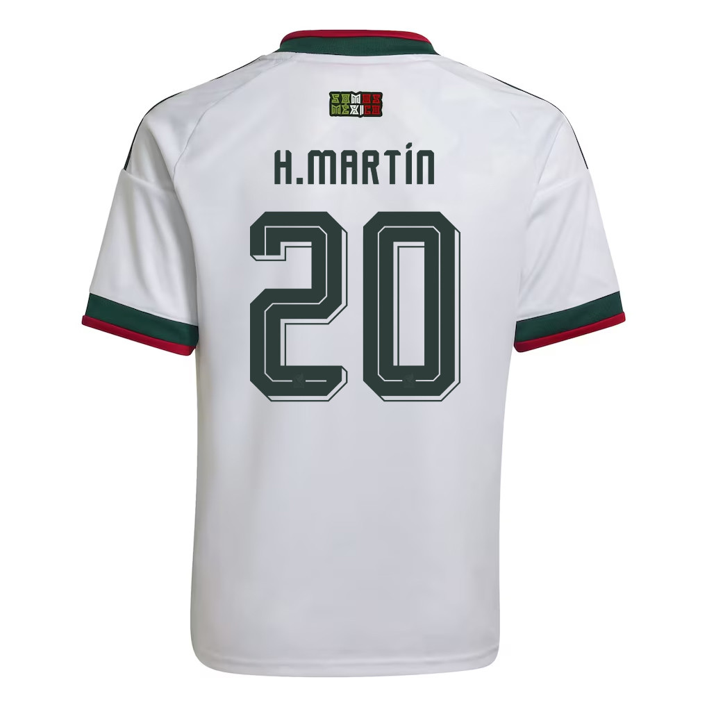 Henry Martín 20 Youth Mexico National Team 2026 Away Jersey - White - Jersey Teams