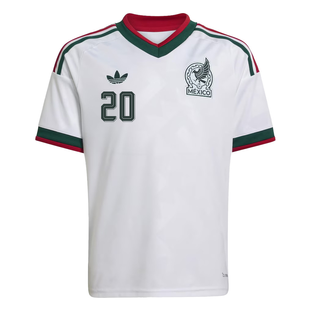 Henry Martín 20 Youth Mexico National Team 2026 Away Jersey - White - Jersey Teams