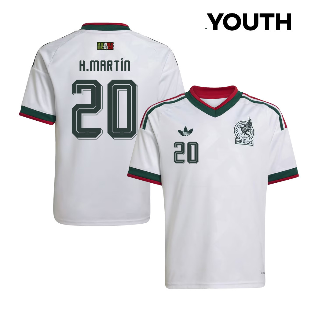 Henry Martín 20 Youth Mexico National Team 2026 Away Jersey - White - Jersey Teams