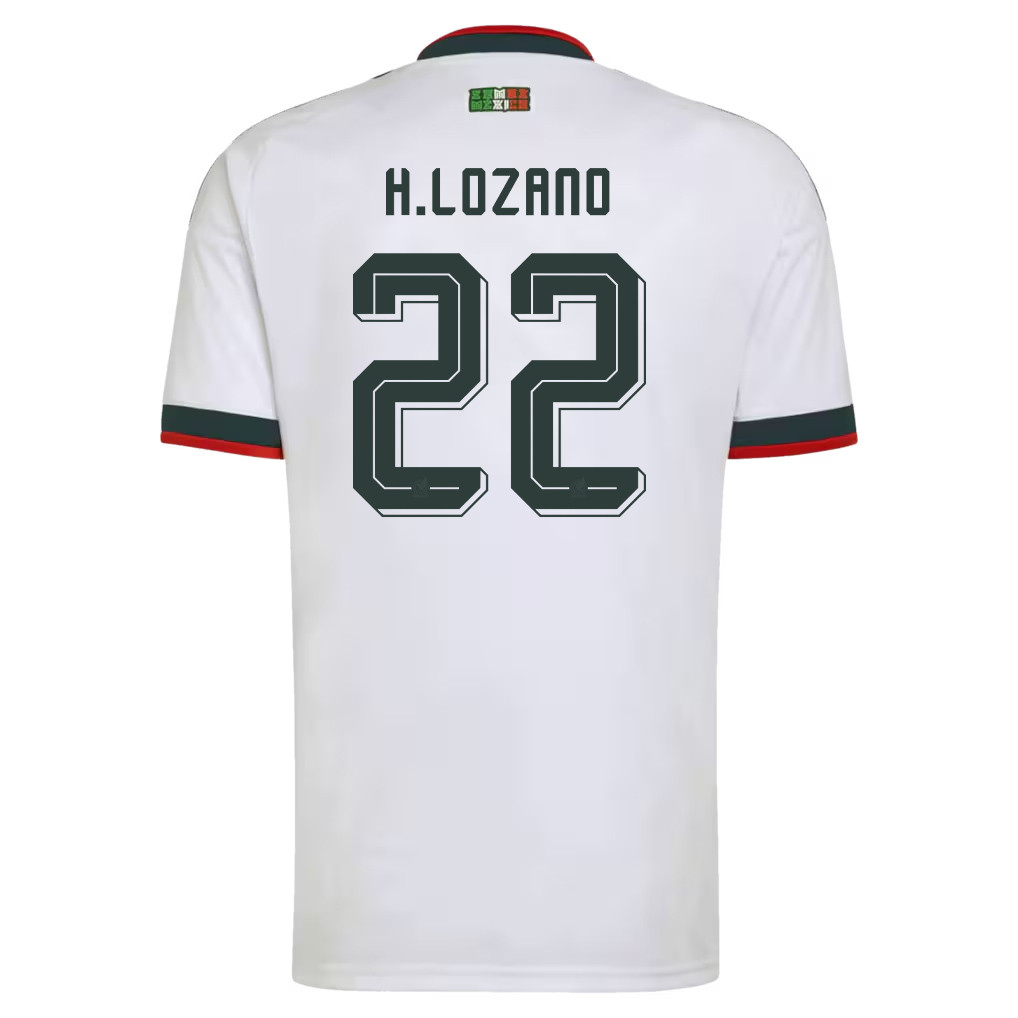 Hirving Lozano 22 Mexico National Team 2026 x World Cup Patch Away Jersey - White, Men - Jersey Teams
